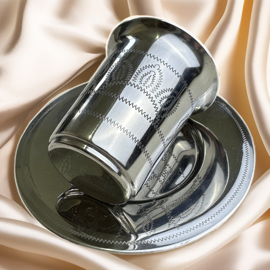 גביע קידוש דגם הרבי - סט גודל רביעית