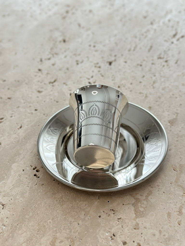 גביע קידוש דגם הרבי - סט גודל רביעית