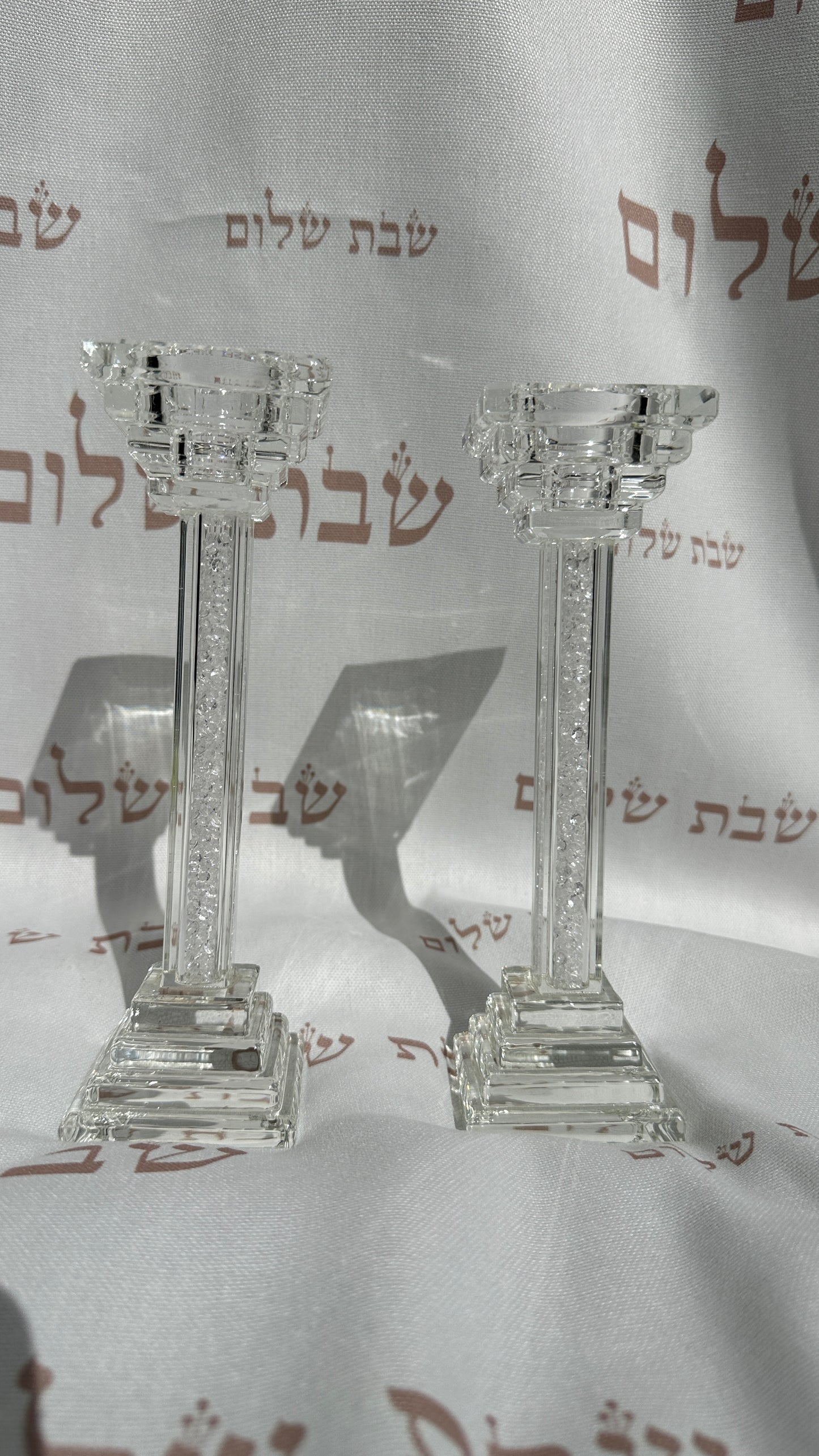 זוג פמוטים לשבת קריסטל מהמם