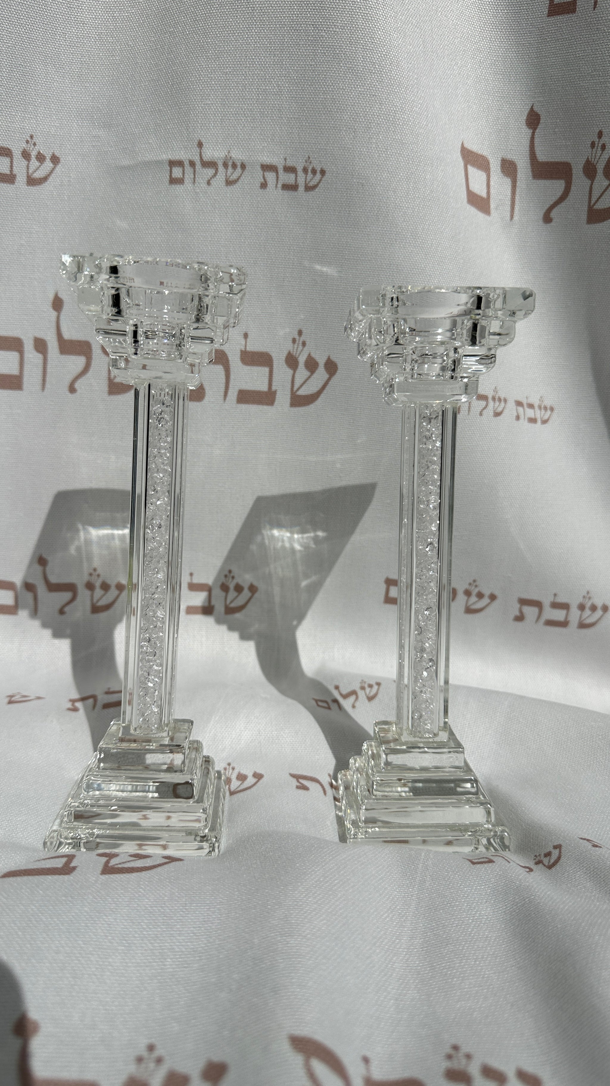 זוג פמוטים לשבת קריסטל מהמם