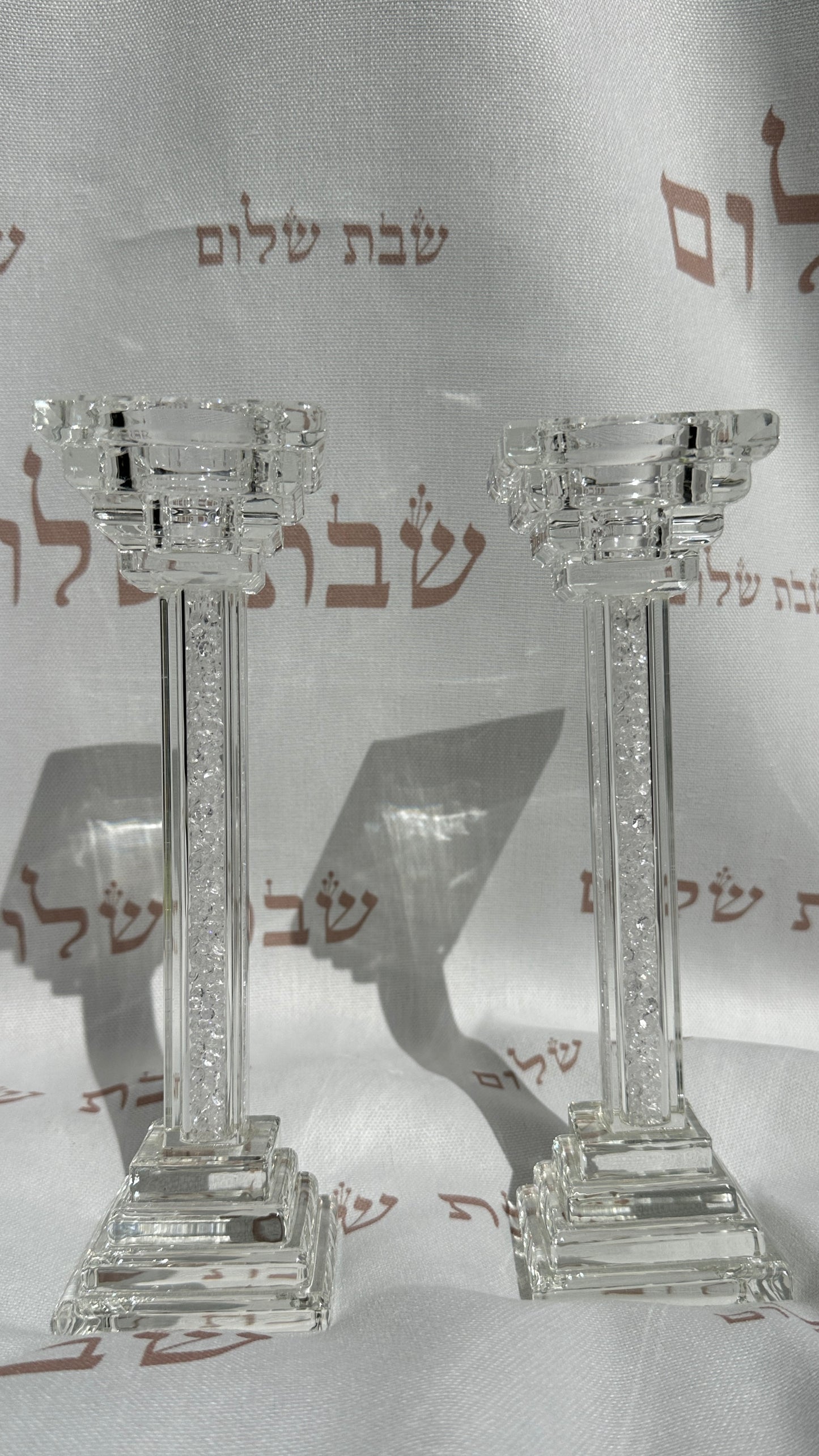 זוג פמוטים לשבת קריסטל מהמם
