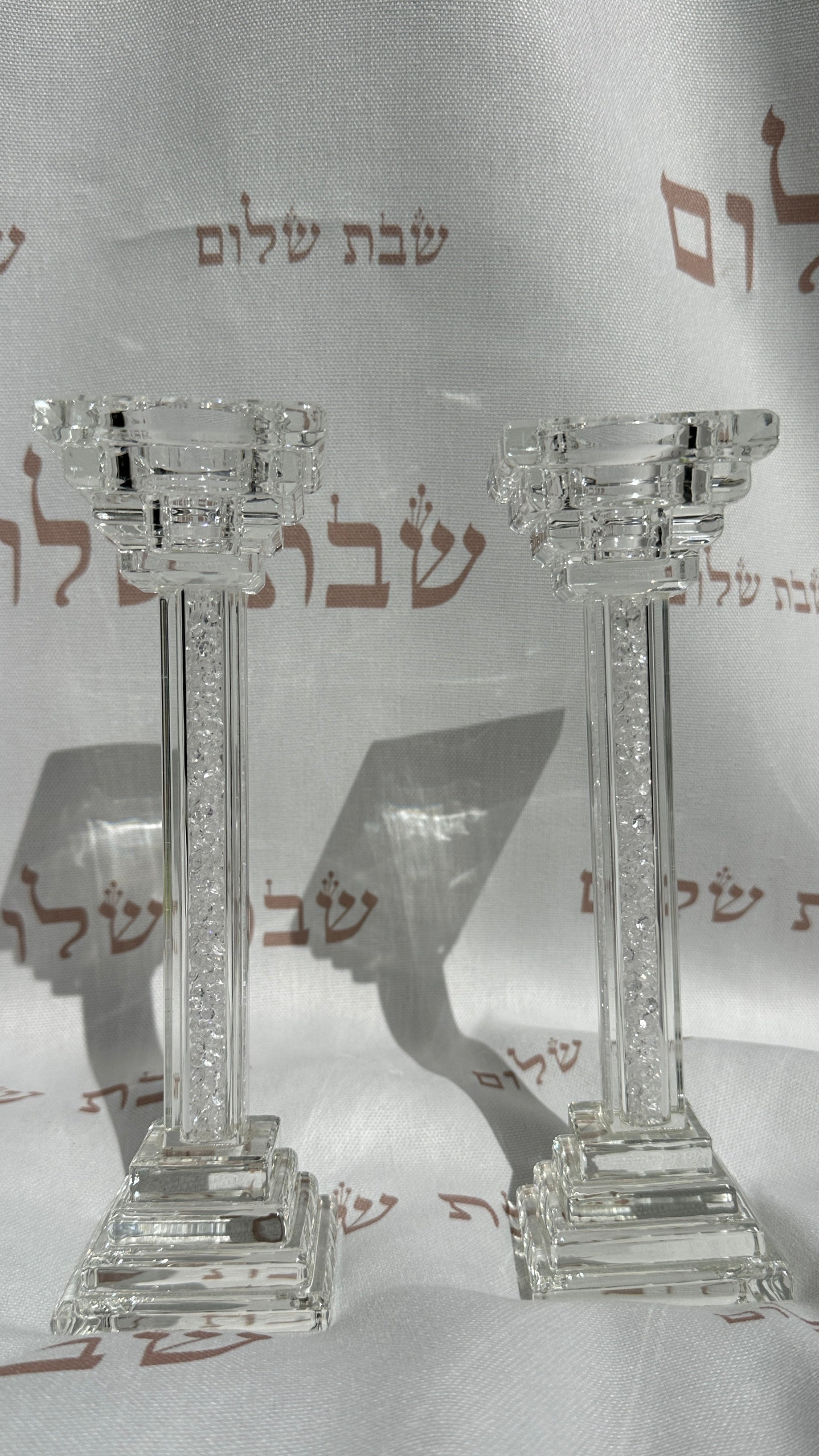זוג פמוטים לשבת קריסטל מהמם