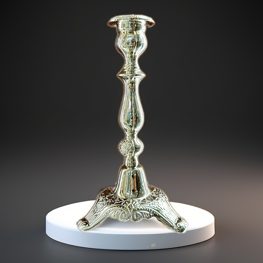 פמוט דגם הרבנית חיה מושקא ציפוי כסף יוקרתי