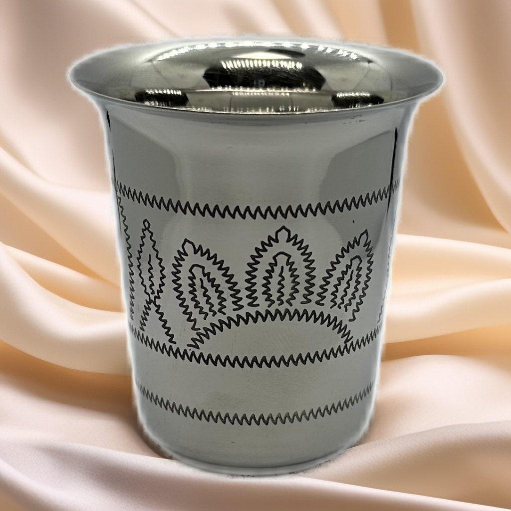 גביע קידוש דגם הרבי - סט גודל רביעית